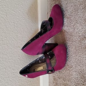 Babycham Burgundy Plaid Heels